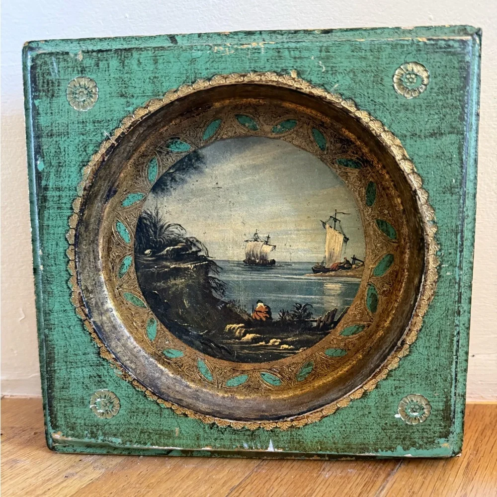 Antique Florentine Wall Picture Frame - Picture 1 of 12